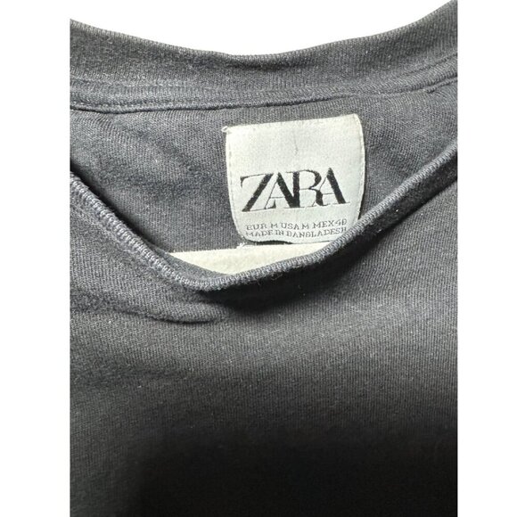 Zara Men's Relaxed Fit Long Length Black size Medium - Picture 2 of 4